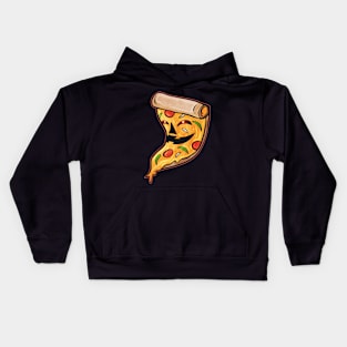 Evil Jack O Lantern Pizza Slice Halloween Kids Hoodie